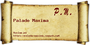 Palade Maxima névjegykártya